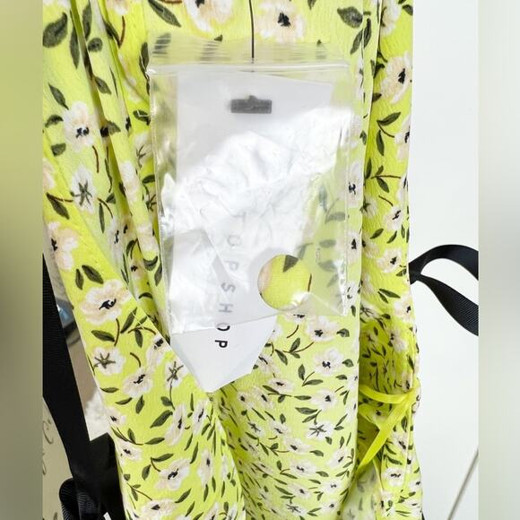 Topshop NWT Dropped Waist Midi Dress in Lime Size 10 - Picture 12 of 14